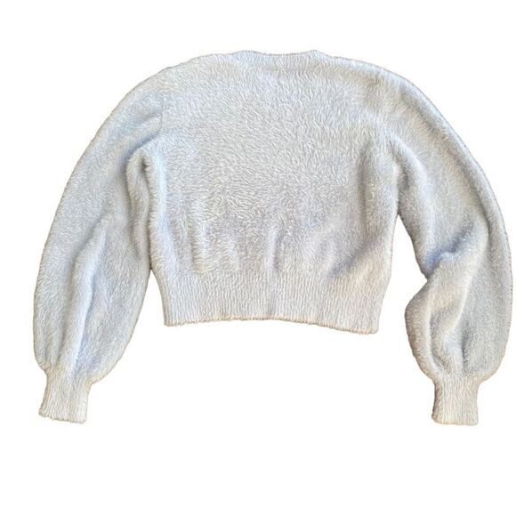 Sunday Best Aritzia Ramona Sweater Blue Small Fuzzy Soft - Picture 2 of 4